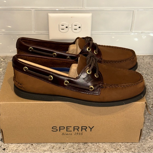 NIB Sperry Men's Authentic Original 2-Eye Boat Shoe Brown Buck - Picture 6 of 13
